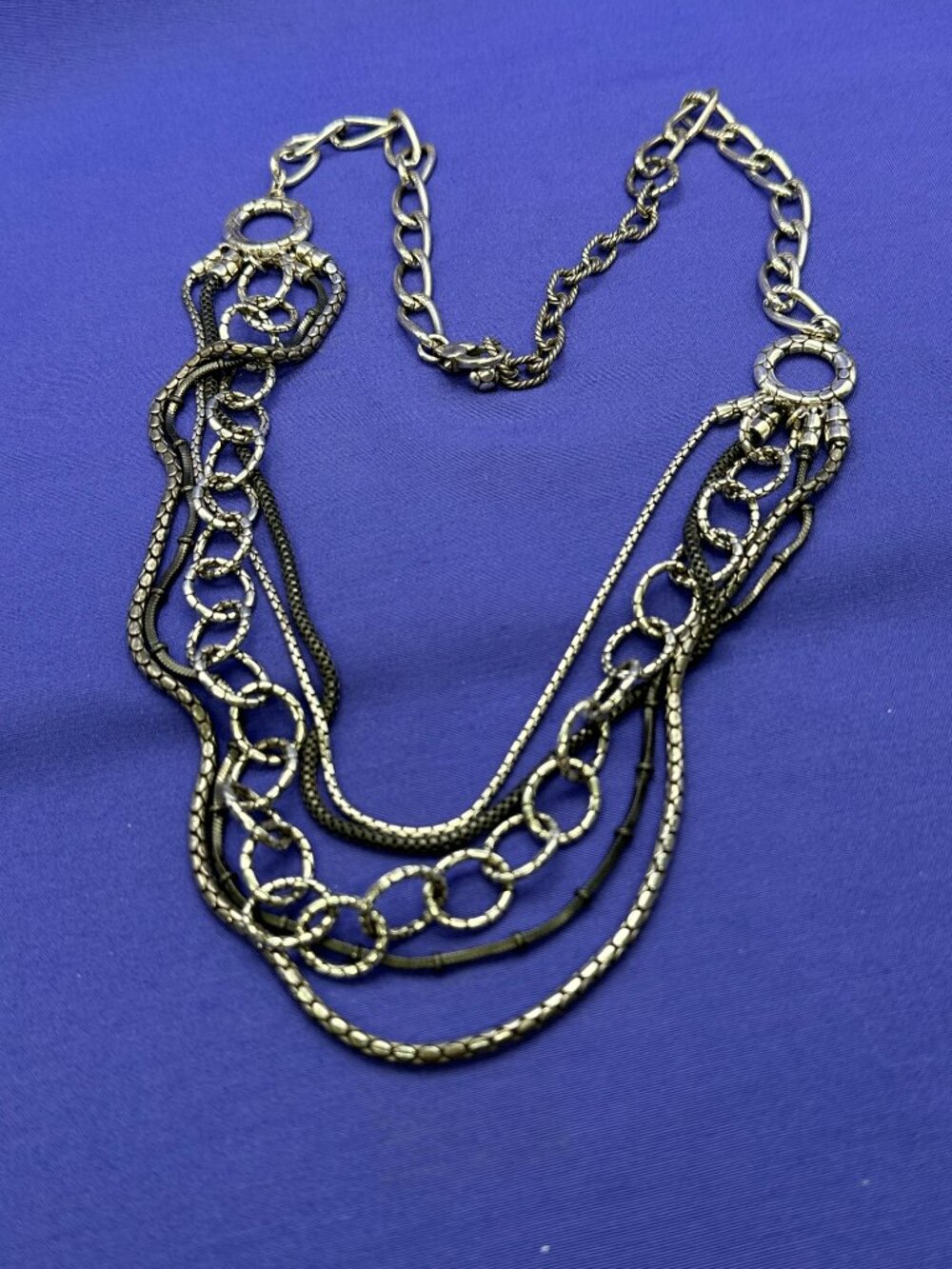 Brighton Pebble Cascade 5-Strand Gunmetal & Silver-Plated Chains - Picture 7 of 9